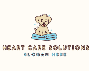 Puppy Pet Dog Towel logo design