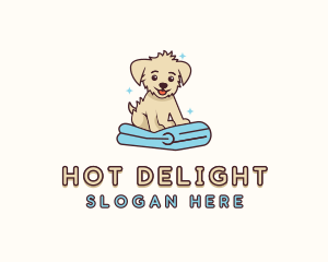 Puppy Pet Dog Towel logo design