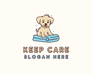 Puppy Pet Dog Towel logo design