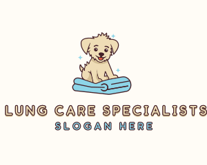 Puppy Pet Dog Towel logo design