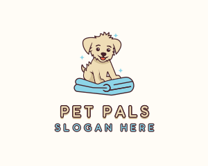 Puppy Pet Dog Towel logo design