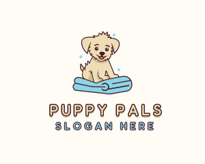 Puppy Pet Dog Towel logo design