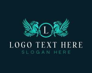Lettermark - Royalty Pegasus Crest logo design