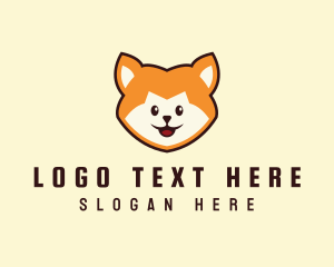 Fox - Cute Puppy Head logo design