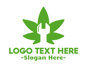 Cannabis - Green Marijuana Wrench logo design