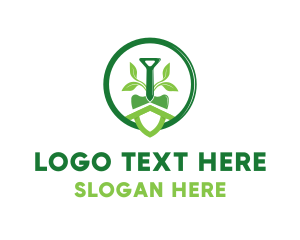 Green - Shovel Plant Eco logo design