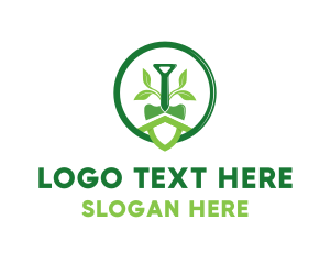 Lawn Care - Shovel Plant Eco logo design