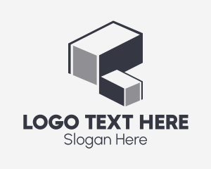 Import - Minimalist Cargo Containers logo design