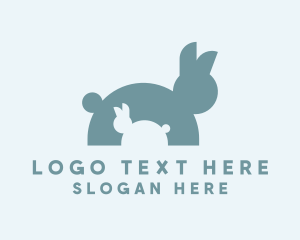 Baby Rabbit - Baby Rabbit Silhouette logo design