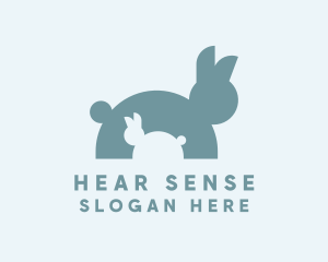 Baby Rabbit Silhouette logo design