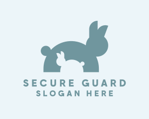 Animal Shelter - Baby Rabbit Silhouette logo design