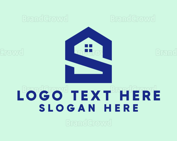 S Shape Polygon House Logo