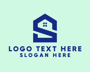 Line - S Shape Polygon House logo design