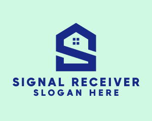 S Shape Polygon House  logo design