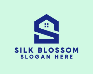 S Shape Polygon House  logo design