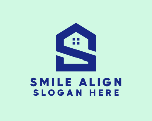 S Shape Polygon House  logo design