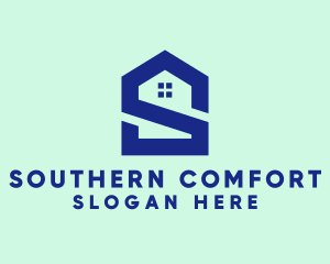 S Shape Polygon House  logo design