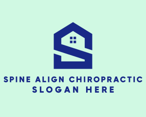 S Shape Polygon House  logo design