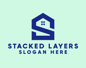 S Shape Polygon House  logo design