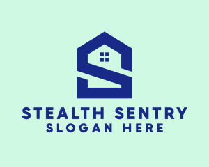 S Shape Polygon House  logo design