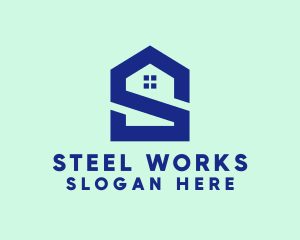 S Shape Polygon House  logo design