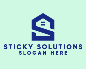 S Shape Polygon House  logo design