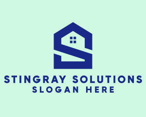 S Shape Polygon House  logo design