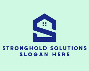 S Shape Polygon House  logo design