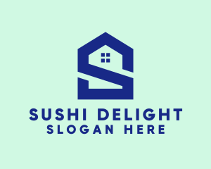 S Shape Polygon House  logo design