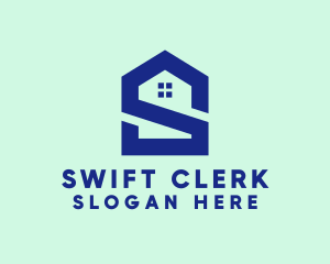 S Shape Polygon House  logo design