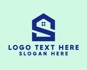 Real Estate - S Shape Polygon House logo design