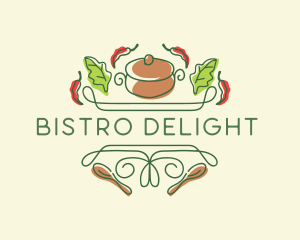 Kitchen Cooking Pot Restaurant logo design