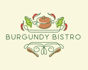 Kitchen Cooking Pot Restaurant logo design