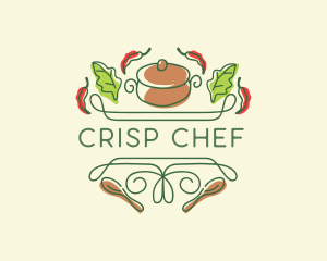 Kitchen Cooking Pot Restaurant logo design