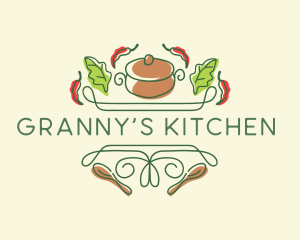 Kitchen Cooking Pot Restaurant logo design