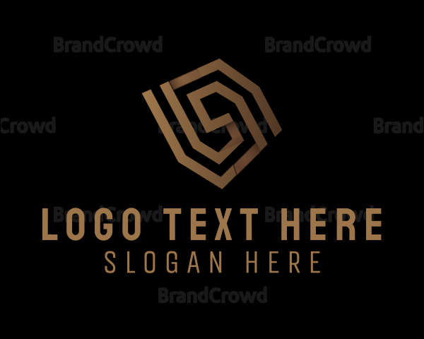 Brown Maze Letter S Logo