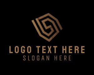 Geometric - Brown Maze Letter S logo design