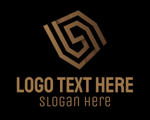 Internet Cafe - Brown Maze Letter S logo design