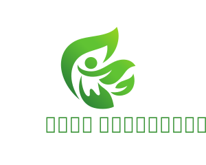 Green Leaves Person Logo