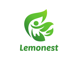 Green Leaves Person Logo