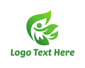 Green Leaves Person Logo