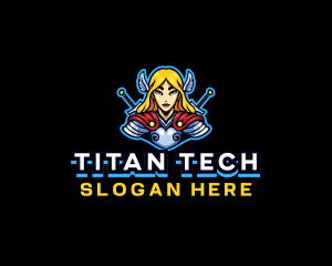 Titan - Valkyrie Woman Warrior Cosplay logo design