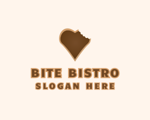 Bite - Heart Cookie Bite logo design