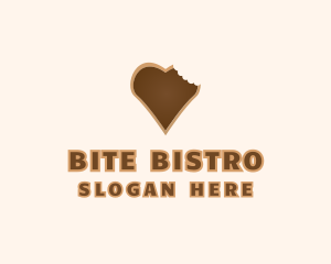 Heart Cookie Bite logo design