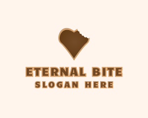 Heart Cookie Bite logo design