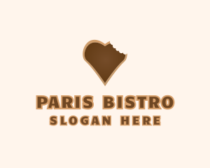 Heart Cookie Bite logo design