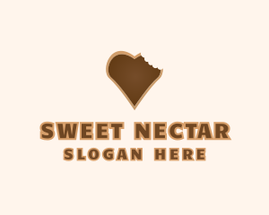 Heart Cookie Bite logo design