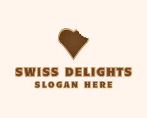 Swiss - Heart Cookie Bite logo design