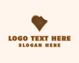 Romantic - Heart Cookie Bite logo design