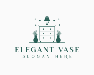 Cabinet Vase Lamp Furniture logo design